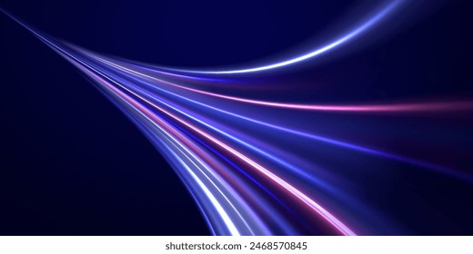 Abstract background rotational border lines. Futuristic dynamic motion technology. High-speed light trails effect.	