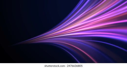 Abstract background rotational border lines. Futuristic dynamic motion technology. High-speed light trails effect.	