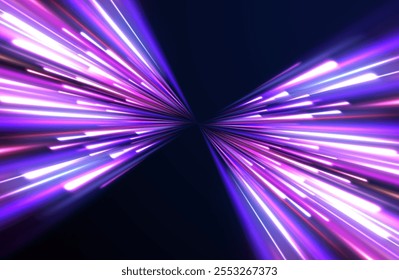 Abstract background rotational border lines, png, effect, wave,neon,line. Neon stripes in the form of drill, turns and swirl. Speed of light concept background. 