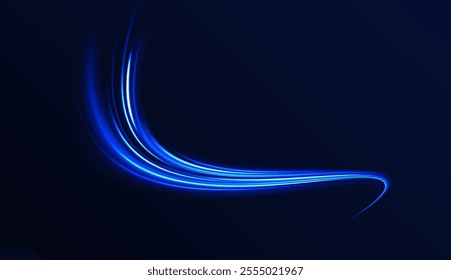 Abstract background rotational border lines, png, effect, wave,neon,line. Neon stripes in the form of drill, turns and swirl. Speed of light concept background. 