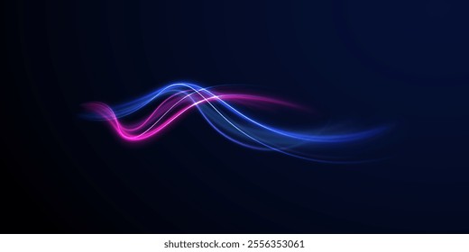 Abstract background rotational border lines. Neon stripes in the form of drill, turns and swirl. Iight background, speed, wavy, swirl,curve,speedy,vector. 