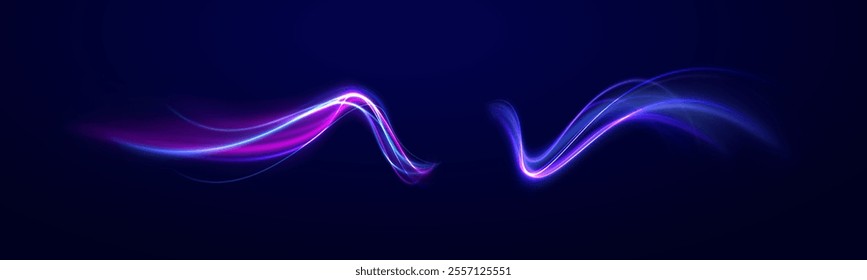 Abstract background rotational border lines. Neon stripes in the form of drill, turns and swirl. Iight background, speed, wavy, swirl,curve,speedy,vector. 