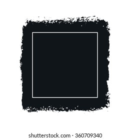 Abstract background with rough edges. Grunge backdrop, ink banner, retro template