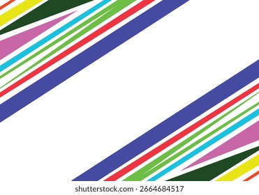Abstract background with rough and jagged diagonal multi color stripe pattern