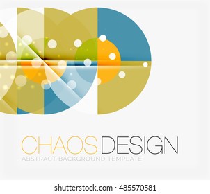 Fundo abstrato com formas de cores redondas e efeitos de luz. Ilustração vetorial