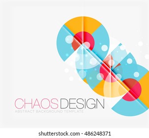 Abstract background with round color shapes and light effects. Vector illustration