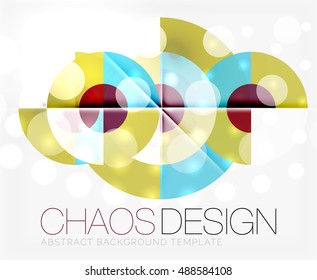 Abstract background with round color shapes and light effects. Vector illustration