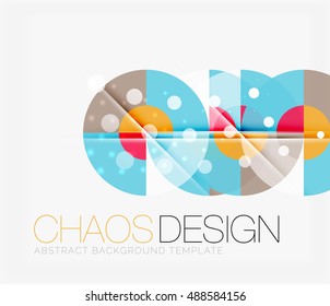 Abstract background with round color shapes and light effects. Vector illustration