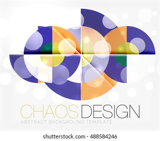 Fundo abstrato com formas de cores redondas e efeitos de luz. Ilustração vetorial