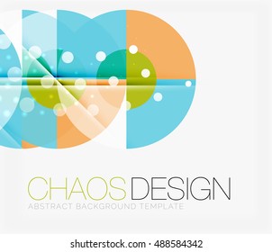 Abstract background with round color shapes and light effects. Vector illustration