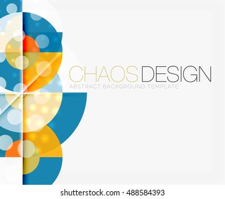Abstract background with round color shapes and light effects. Vector illustration
