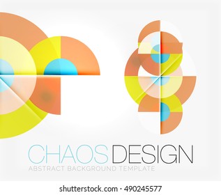 Abstract background with round color shapes and light effects. Vector illustration