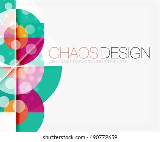 Abstract background with round color shapes and light effects. Vector illustration