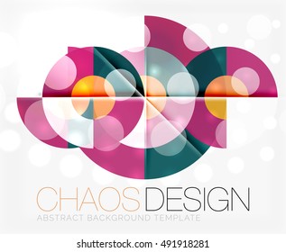 Abstract background with round color shapes and light effects. Vector illustration