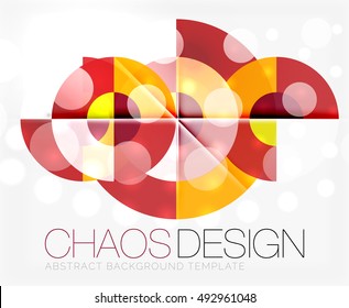 Abstract background with round color shapes and light effects. Vector illustration