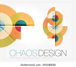 Abstract background with round color shapes and light effects. Vector illustration
