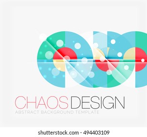 Abstract background with round color shapes and light effects. Vector illustration