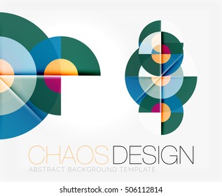 Abstract background with round color shapes and light effects. Vector illustration