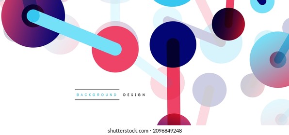 Abstract background. Round dots connected by lines. Trendy techno business template for wallpaper, banner, background or landing