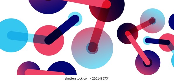 Abstract background. Round dots connected by lines. Trendy techno business template for wallpaper, banner, background or landing