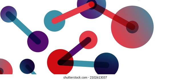 Abstract background. Round dots connected by lines. Trendy techno business template for wallpaper, banner, background or landing