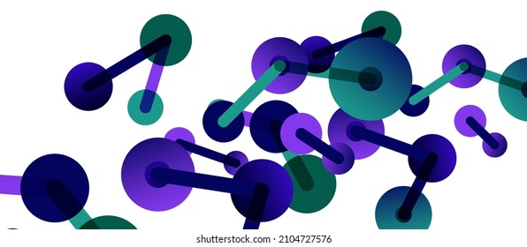 Abstract background. Round dots connected by lines. Trendy techno business template for wallpaper, banner, background or landing