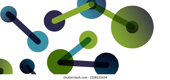 Abstract background. Round dots connected by lines. Trendy techno business template for wallpaper, banner, background or landing