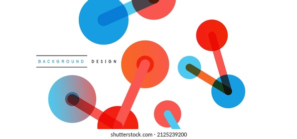 Abstract background. Round dots connected by lines. Trendy techno business template for wallpaper, banner, background or landing