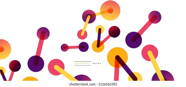 Abstract background. Round dots connected by lines. Trendy techno business template for wallpaper, banner, background or landing