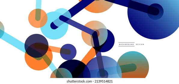 Abstract background. Round dots connected by lines. Trendy techno business template for wallpaper, banner, background or landing