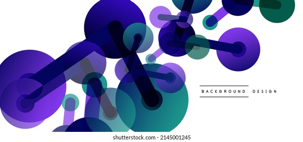 Abstract background. Round dots connected by lines. Trendy techno business template for wallpaper, banner, background or landing