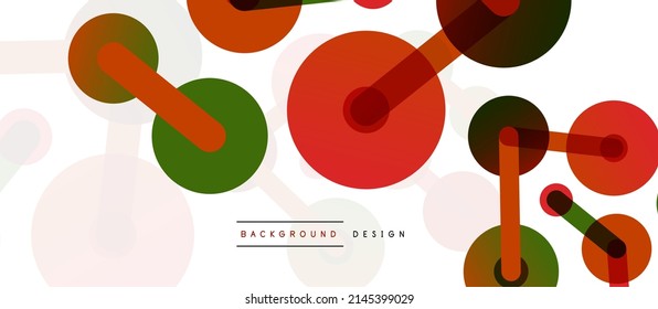 Abstract background. Round dots connected by lines. Trendy techno business template for wallpaper, banner, background or landing