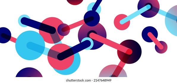 Abstract background. Round dots connected by lines. Trendy techno business template for wallpaper, banner, background or landing