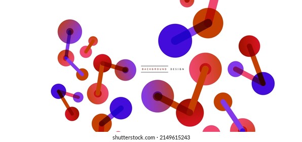 Abstract background. Round dots connected by lines. Trendy techno business template for wallpaper, banner, background or landing
