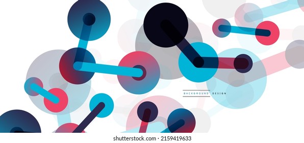 Abstract background. Round dots connected by lines. Trendy techno business template for wallpaper, banner, background or landing