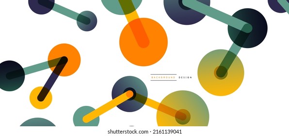 Abstract background. Round dots connected by lines. Trendy techno business template for wallpaper, banner, background or landing