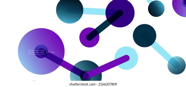 Abstract background. Round dots connected by lines. Trendy techno business template for wallpaper, banner, background or landing