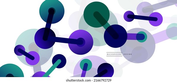 Abstract background. Round dots connected by lines. Trendy techno business template for wallpaper, banner, background or landing