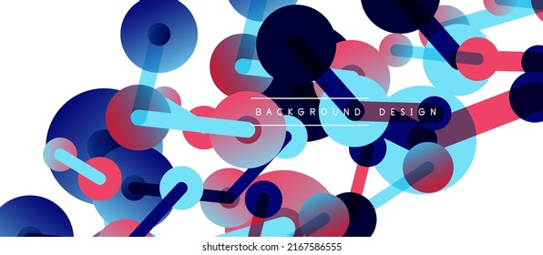 Abstract background. Round dots connected by lines. Trendy techno business template for wallpaper, banner, background or landing