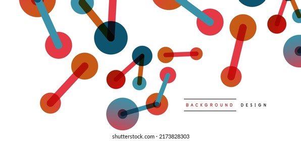 Abstract background. Round dots connected by lines. Trendy techno business template for wallpaper, banner, background or landing
