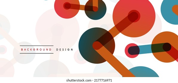 Abstract background. Round dots connected by lines. Trendy techno business template for wallpaper, banner, background or landing