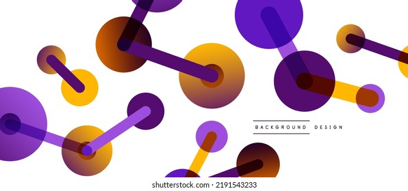 Abstract background. Round dots connected by lines. Trendy techno business template for wallpaper, banner, background or landing