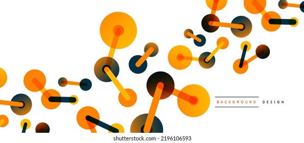 Abstract background. Round dots connected by lines. Trendy techno business template for wallpaper, banner, background or landing