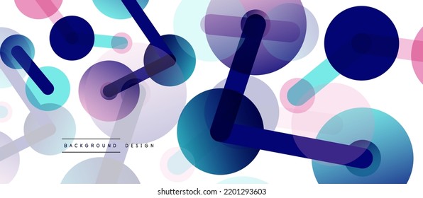 Abstract background. Round dots connected by lines. Trendy techno business template for wallpaper, banner, background or landing