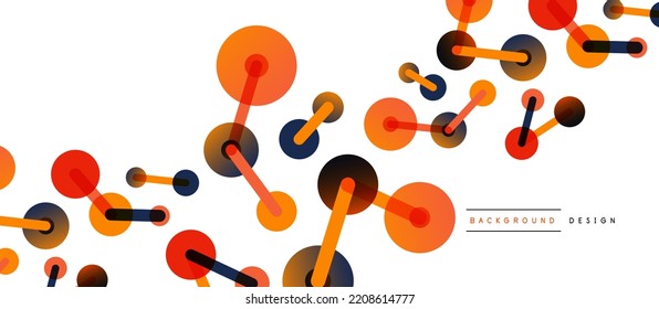 Abstract background. Round dots connected by lines. Trendy techno business template for wallpaper, banner, background or landing