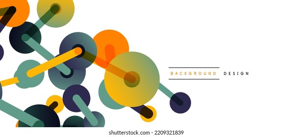 Abstract background. Round dots connected by lines. Trendy techno business template for wallpaper, banner, background or landing