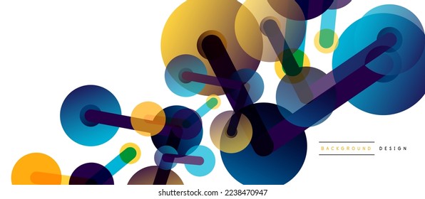 Abstract background. Round dots connected by lines. Trendy techno business template for wallpaper, banner, background or landing