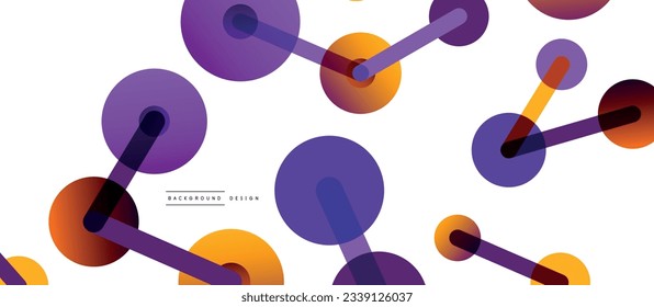 Abstract background. Round dots connected by lines. Trendy techno business template for wallpaper, banner, background or landing
