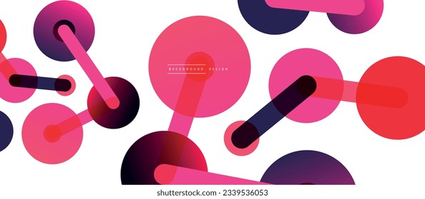 Abstract background. Round dots connected by lines. Trendy techno business template for wallpaper, banner, background or landing