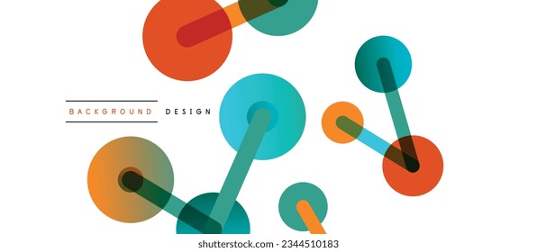 Abstract background. Round dots connected by lines. Trendy techno business template for wallpaper, banner, background or landing